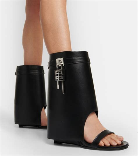 givenchy clara shark-lock leather platform sandals|Givenchy Neiman Marcus Women Accessories.